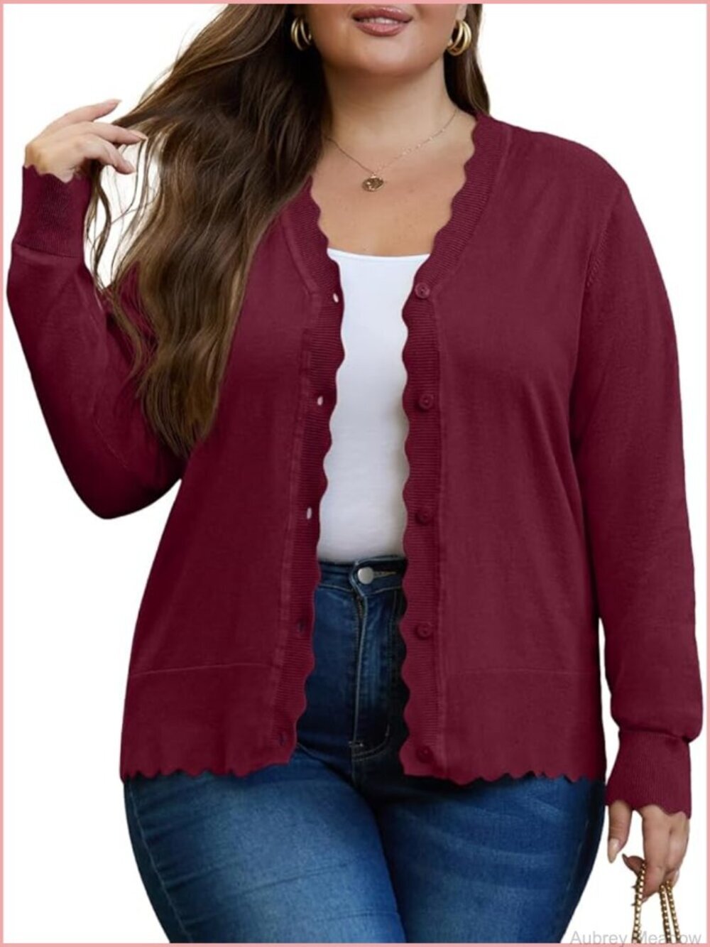 Plus Size Cropped Long Sleeve V-Neck Button Down Ribbed Knit Cardigan Sweater